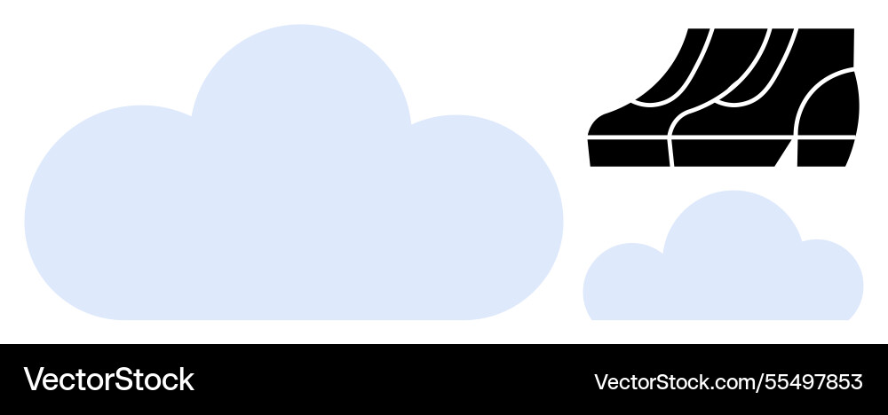 Cloud computing concept with two people working Cloud computing concept with two people working Vector Image
