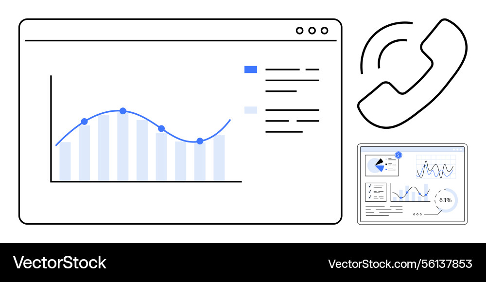 Digital dashboard with chart analytics Digital dashboard with chart analytics vector image