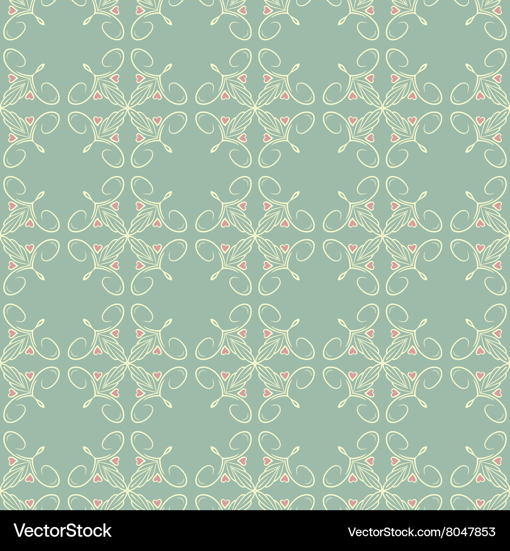 Hearts and lines simple pattern vector image