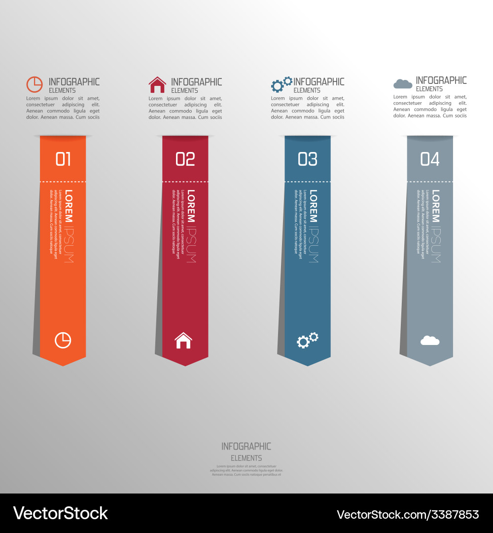 Multicolored paper stickers volume with numbers Vector Image