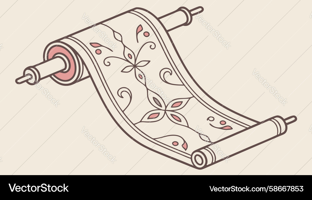 Partially rolled blank scroll design element Vector Image