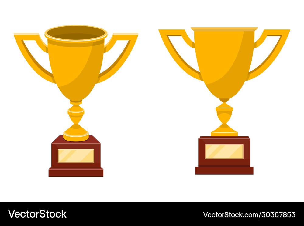 Trophy golden cup Royalty Free Vector Image - VectorStock