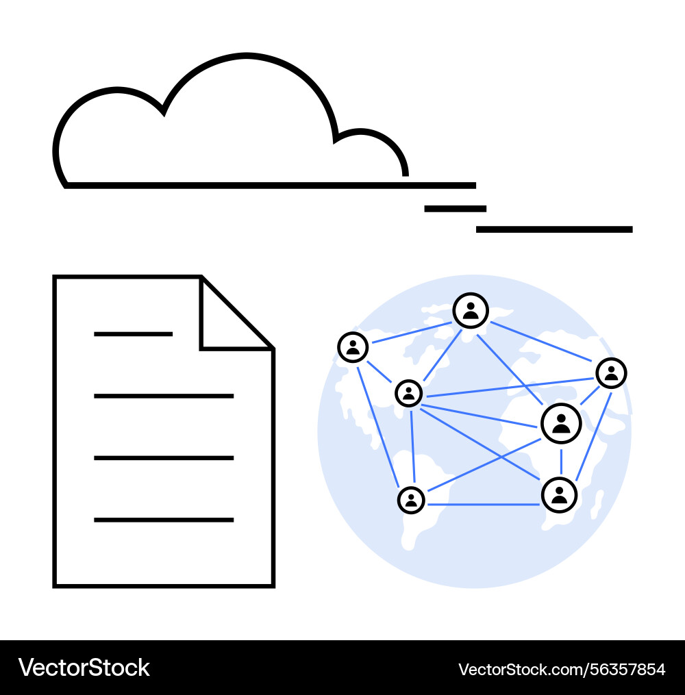 Cloud-based file sharing and global network Cloud-based file sharing and global network vector image
