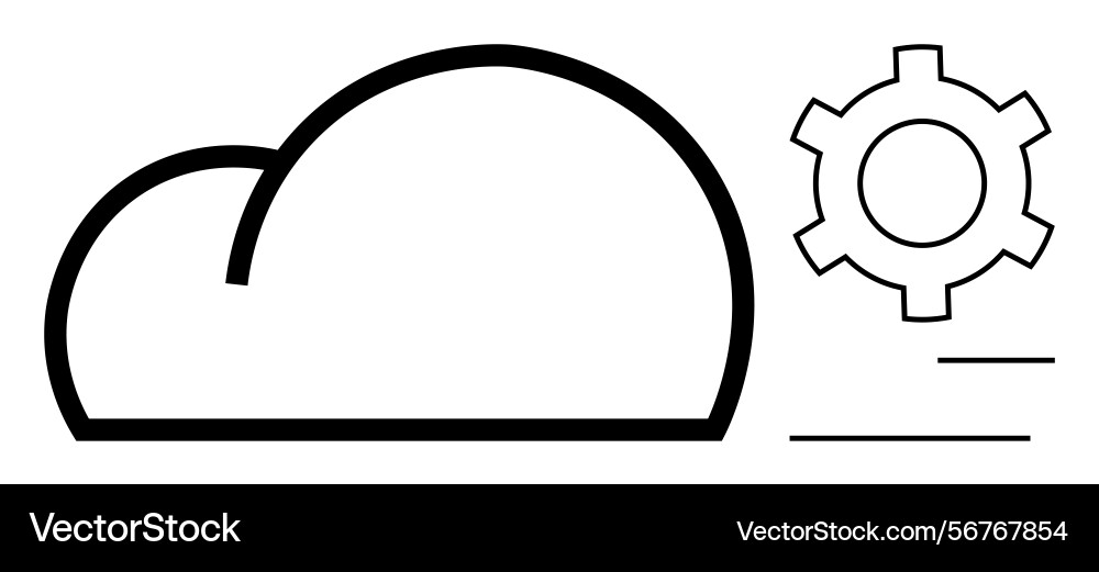 Cloud computing and configuration gear Cloud computing and configuration gear vector image