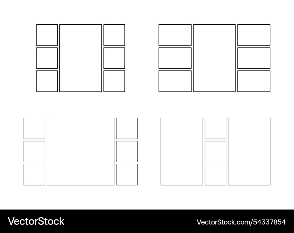 Frame collage from square and rectangle shape Frame collage from square and rectangle shape vector image