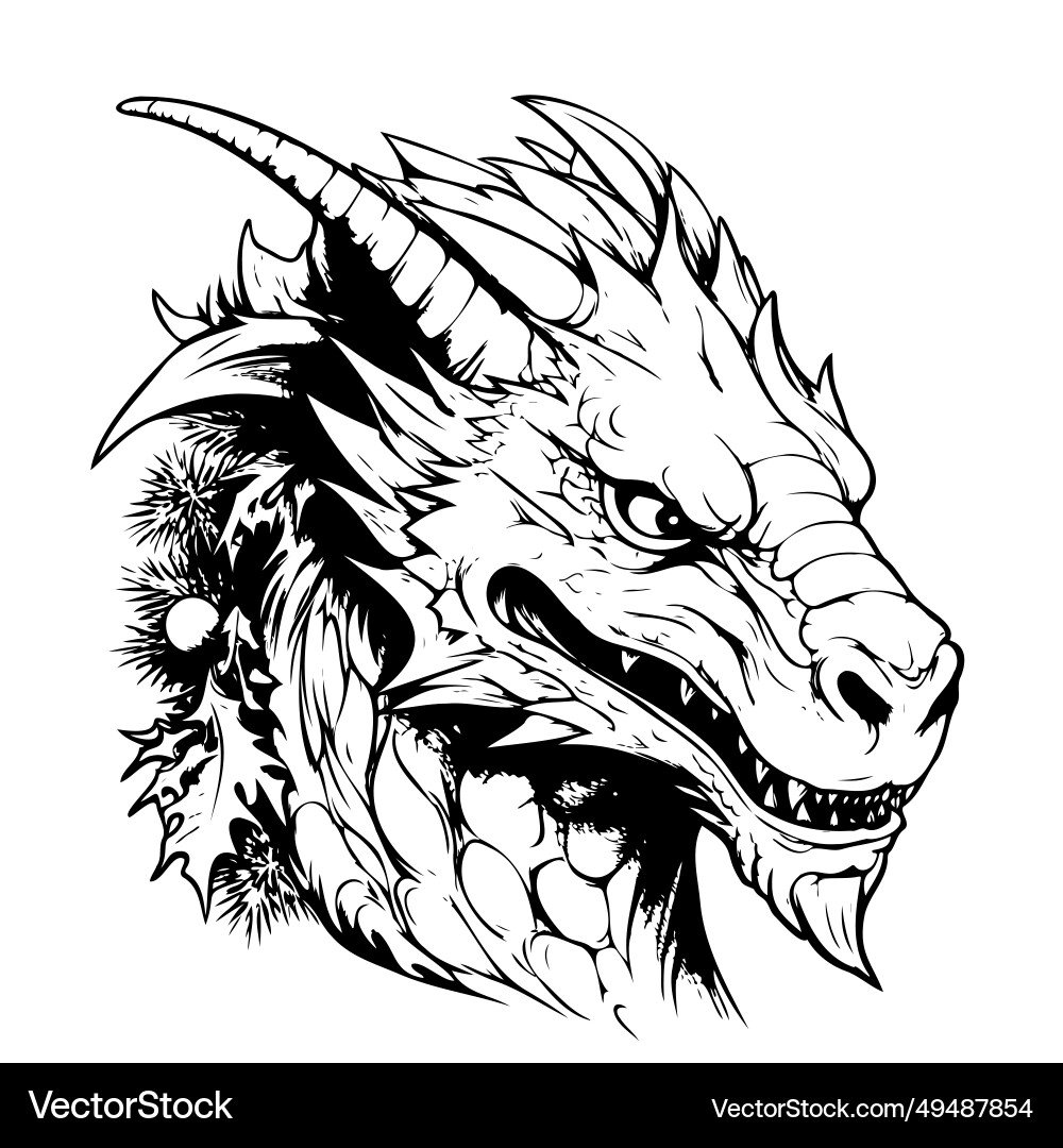 Funny winter character dragon vector image