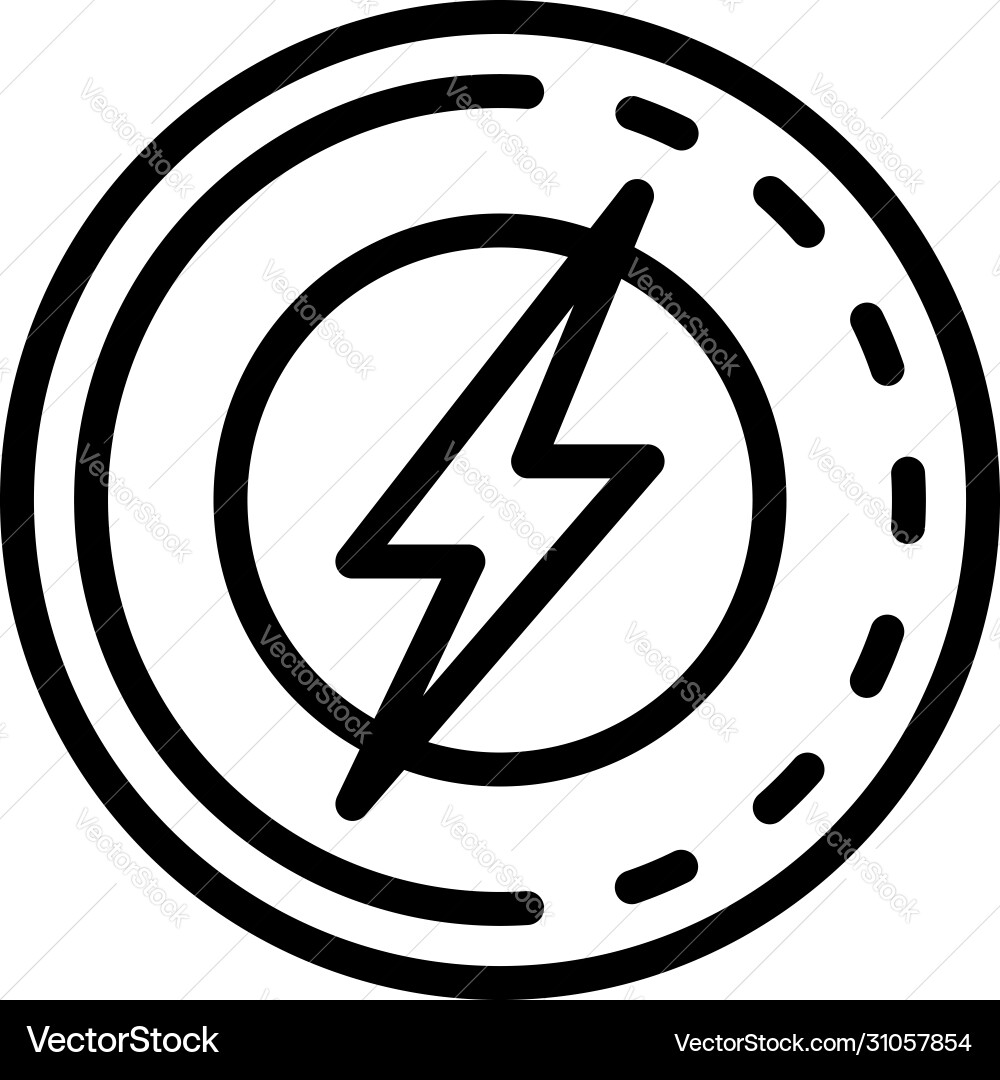 Lightning in a circle icon outline style Lightning in a circle icon outline style vector image