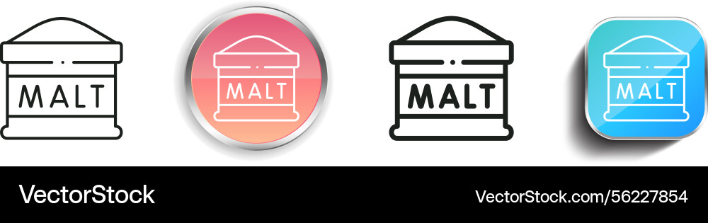 Malt icon thin linear regular and button style vector image