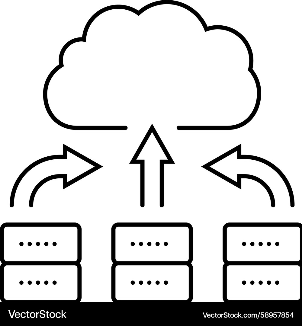 Server Virtualization Data Center Icon Vector Image