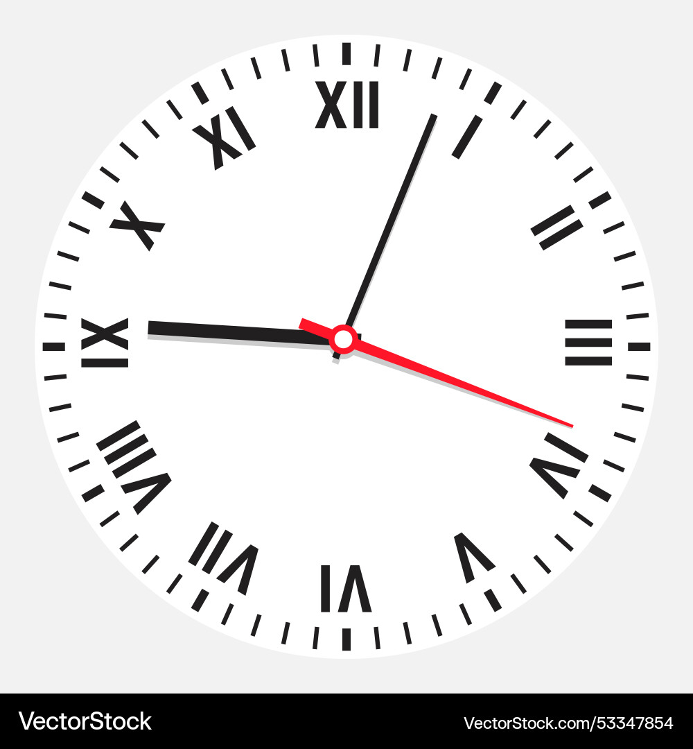 Simple clock icon with roman numerals Vector Image
