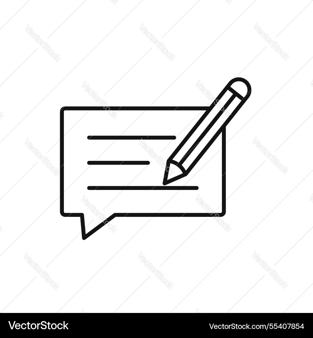 Write comment icon simple thin line Write comment icon simple thin line Vector Image