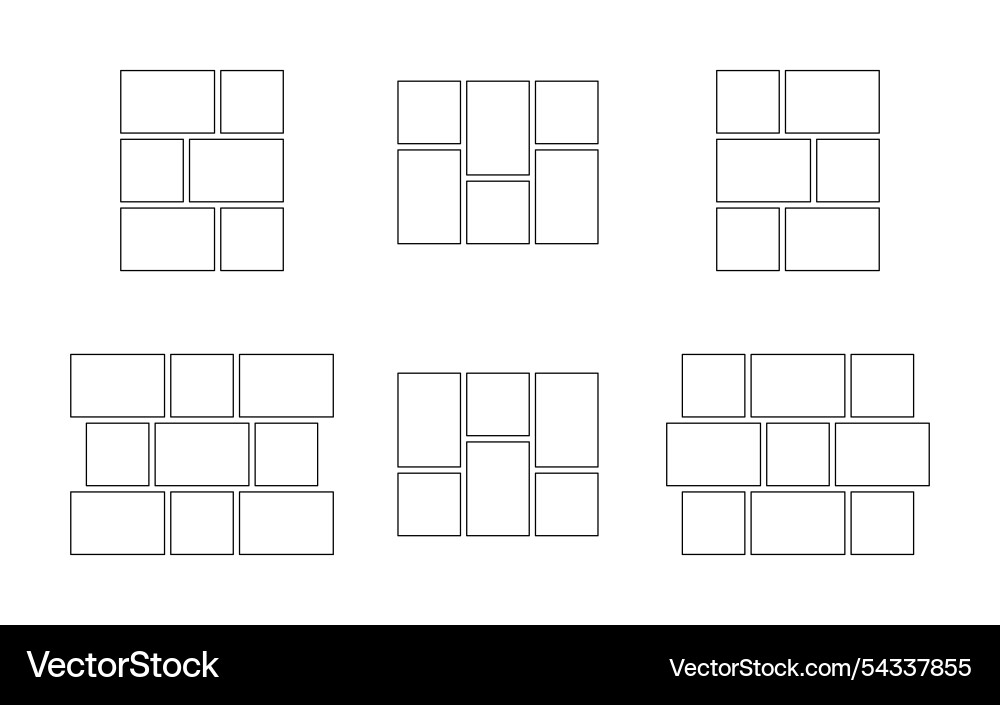 Frame collage from square and rectangle shape Vector Image