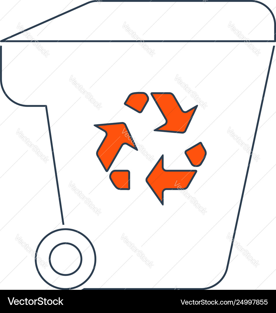 Garbage container with recycle sign icon Garbage container with recycle sign icon Vector Image