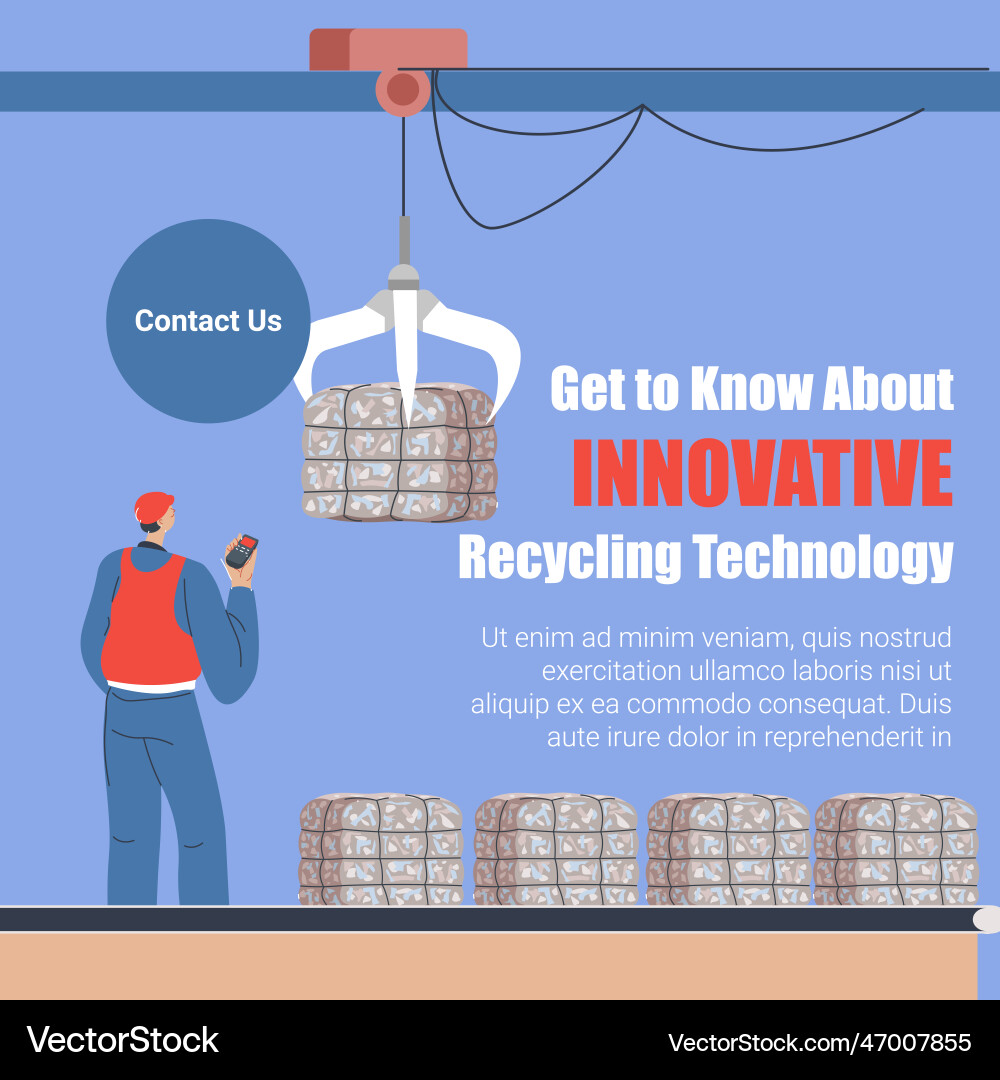 Lernen Sie innovative Recyclingtechnologie kennen Lernen Sie innovative Recyclingtechnologie kennen vektorbild