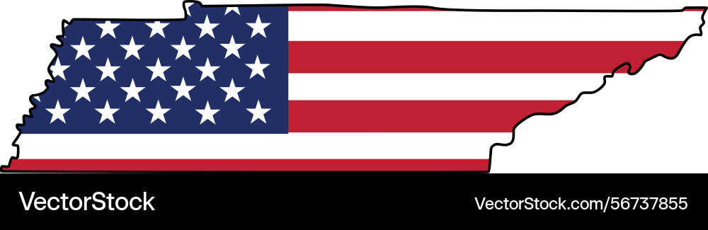 Map of tennessee state design with usa flag Map of tennessee state design with usa flag Vector Image