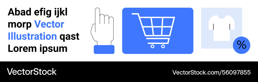 Online shopping elements with cart pointer t Online shopping elements with cart pointer t Vector Image