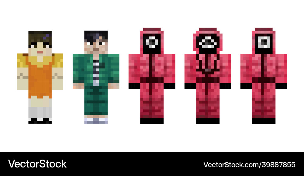 Pixel character squid game hero Pixel character squid game hero vector image
