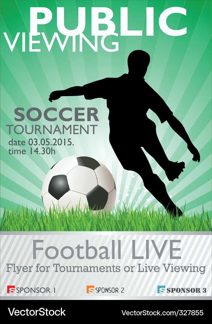 Soccer Tournament Viewing Flyer Vector Image