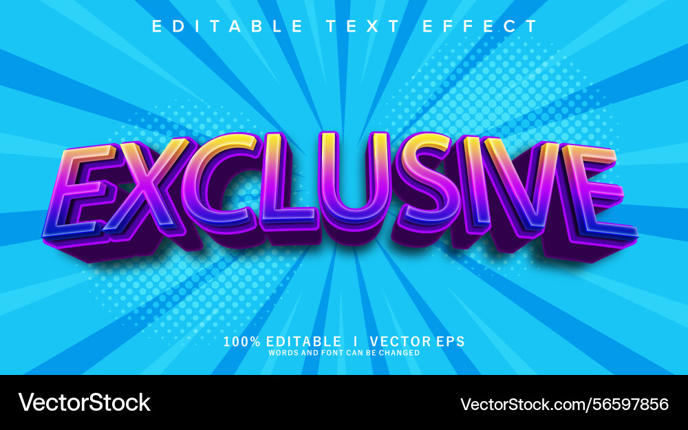 Exclusive text effect with modern style design Exclusive text effect with modern style design vector image