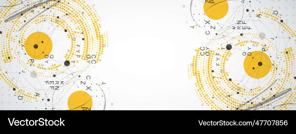 Halftone science background with connecting dots vector image