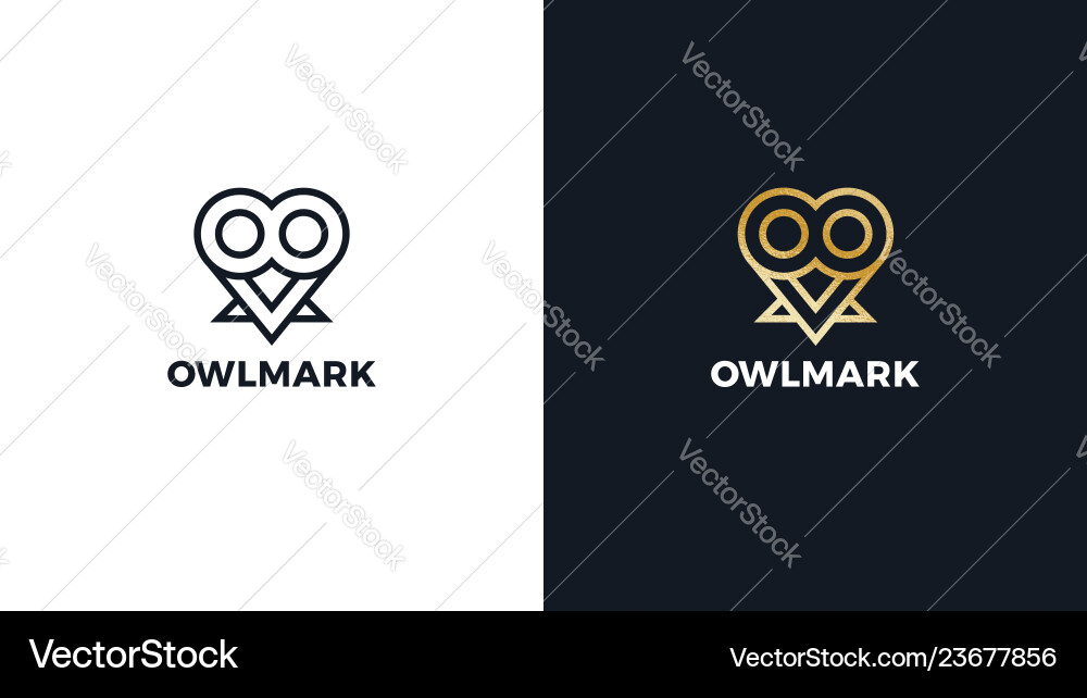 Owl logotype template positive and negative Vector Image