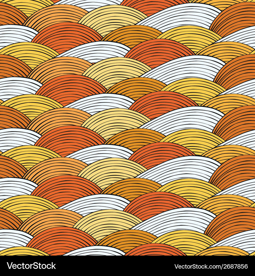 Seamless pattern with hand drawn abstract waves Vector Image