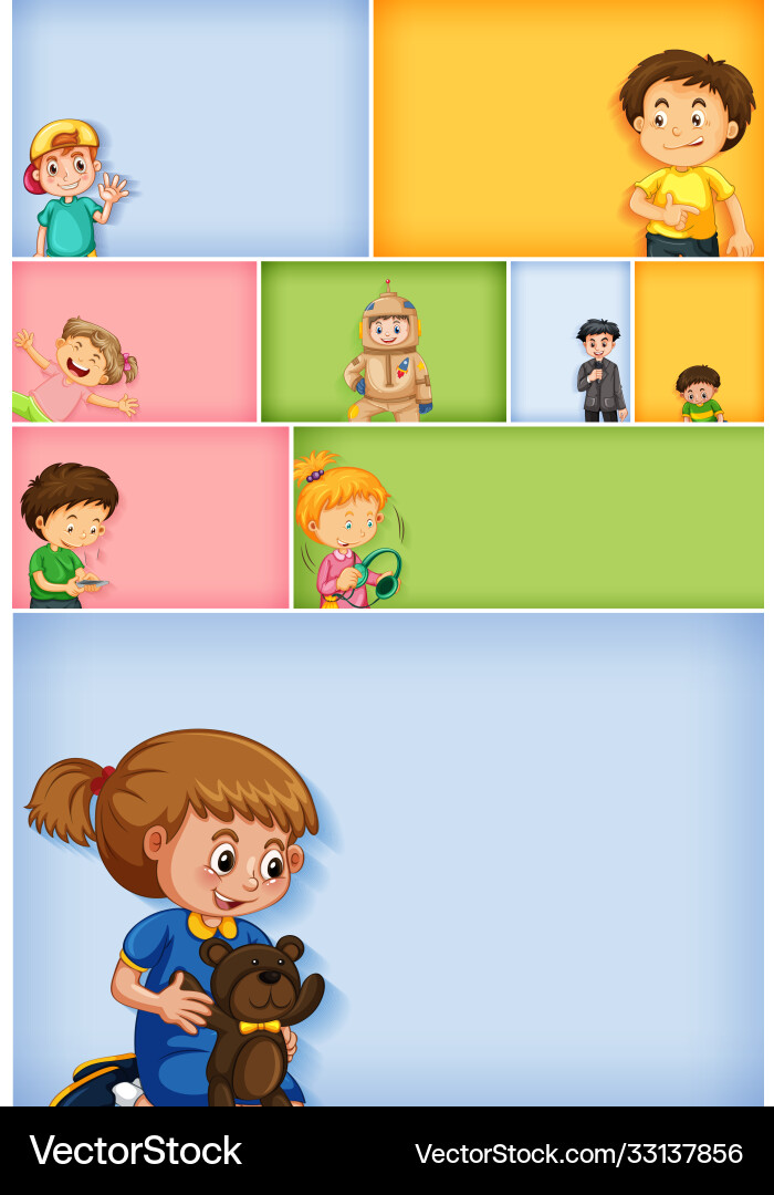 Set different kid characters Set different kid characters vector image
