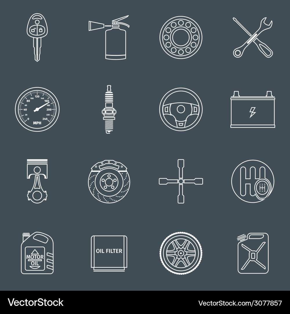 Car Part Icons - System & Components Vector Image