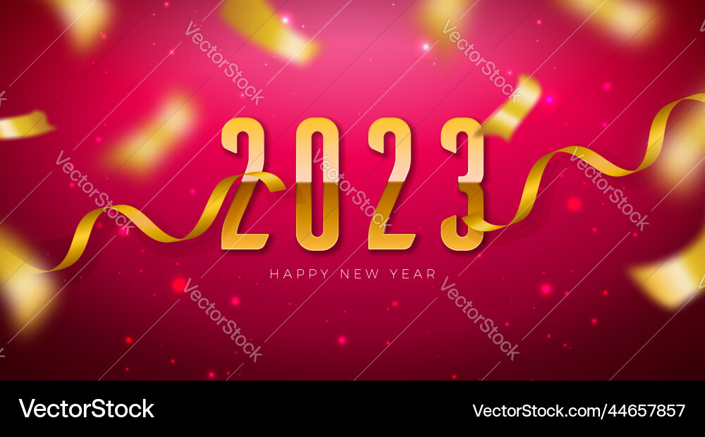 Frohes neues Jahr 2023 mit Goldnummer Frohes neues Jahr 2023 mit Goldnummer vektorbild