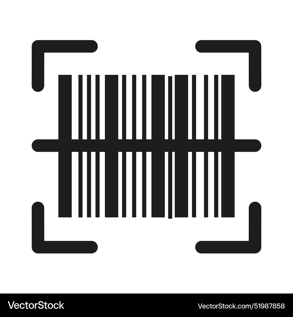 Bar code scanner icon mark in filled style Bar code scanner icon mark in filled style Vector Image