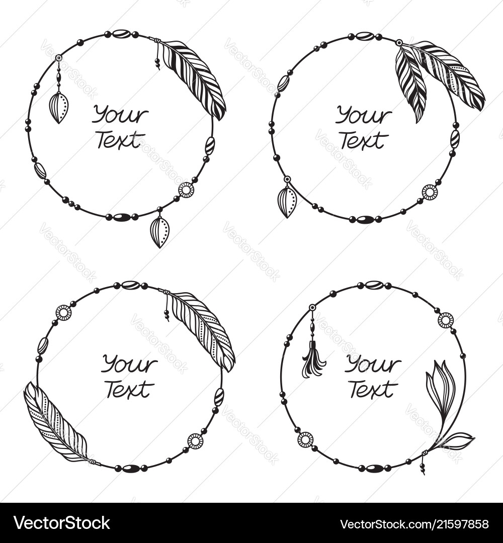 Bohemian Text Frames vector image