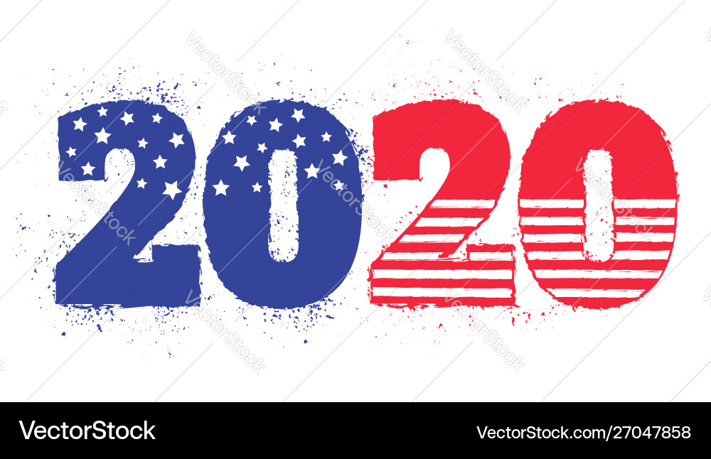 Election 2020 like american flag Election 2020 like american flag vector image