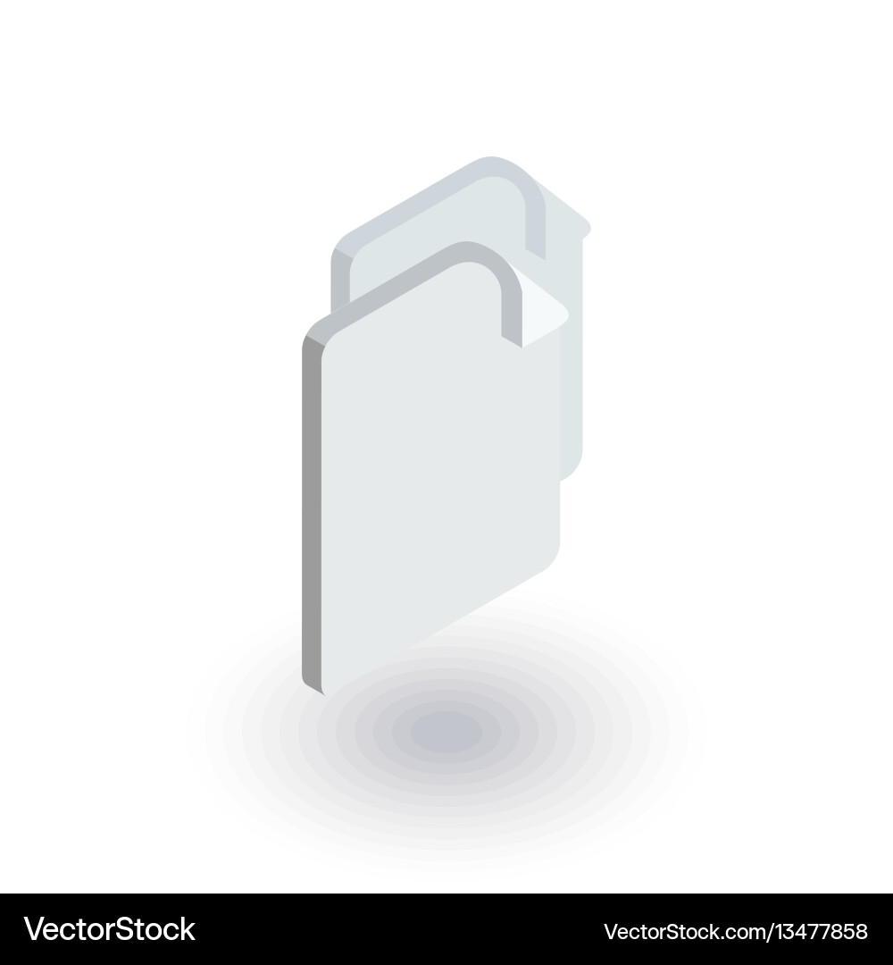 Paper document file copy isometric flat icon 3d Paper document file copy isometric flat icon 3d vector image