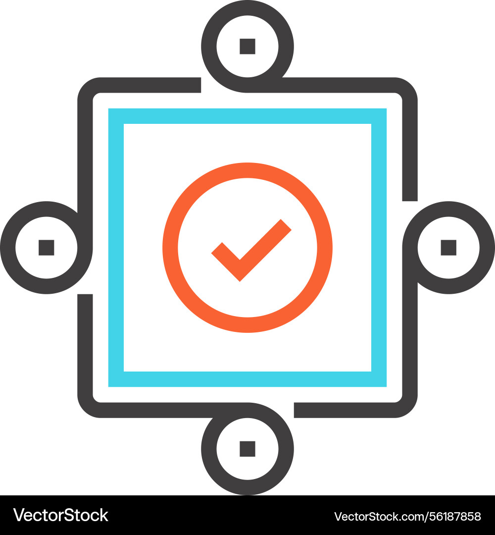 Solution flat line web icon concept Solution flat line web icon concept vector image