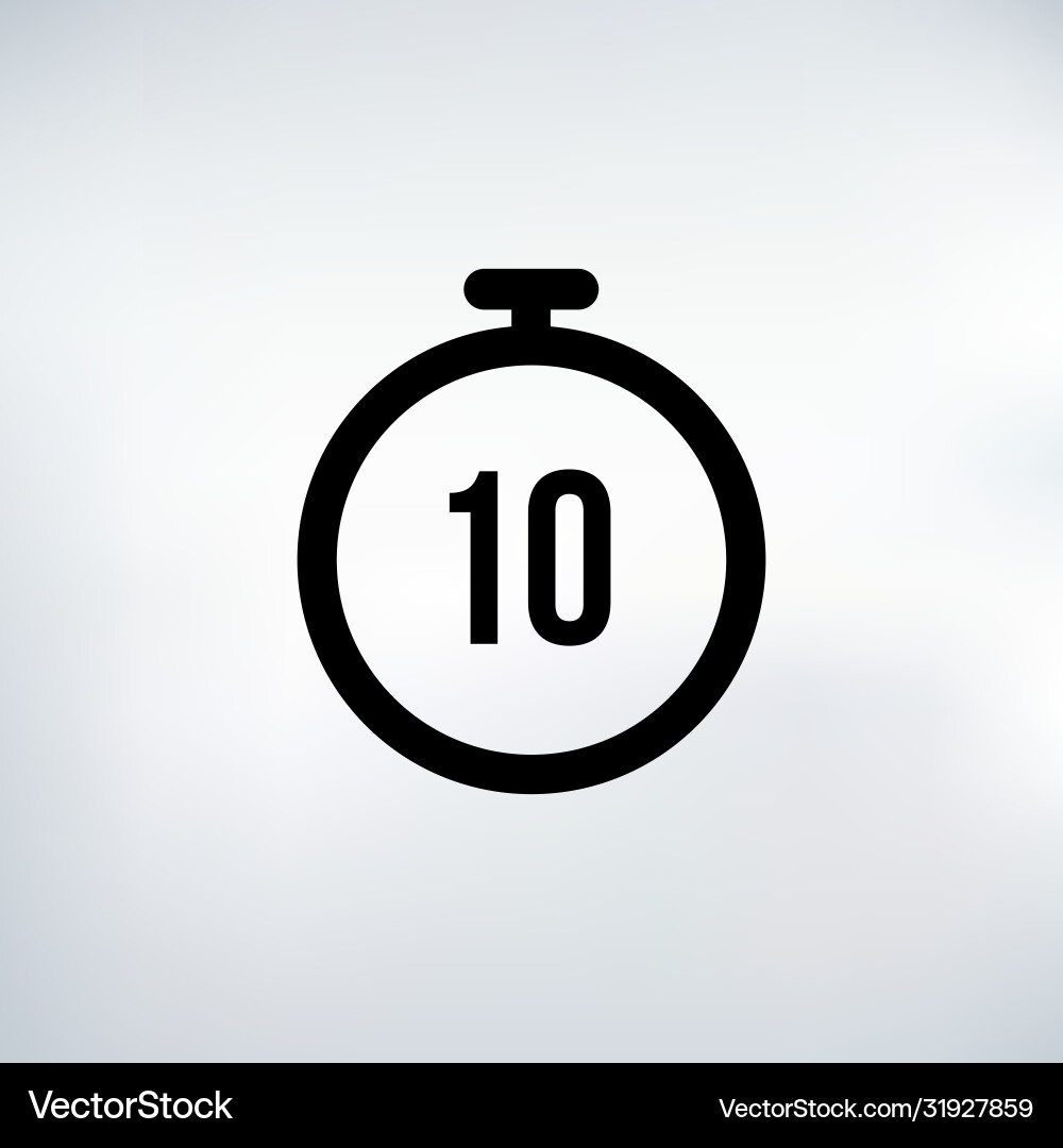 10 seconds countdown timer icon set time interval vector image