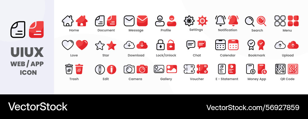 24 modern ui ux app and web icons Vector Image