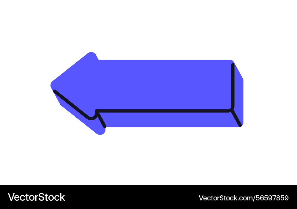 Arrow pointing left back direction navigation Arrow pointing left back direction navigation vector image