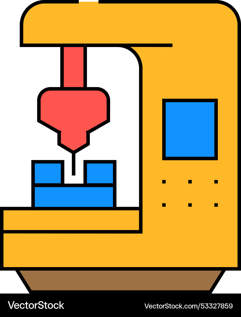 Cnc computer numerical control icon color vector image