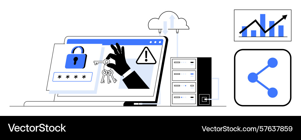 Cybersecurity measures with data access cloud Cybersecurity measures with data access cloud vector image