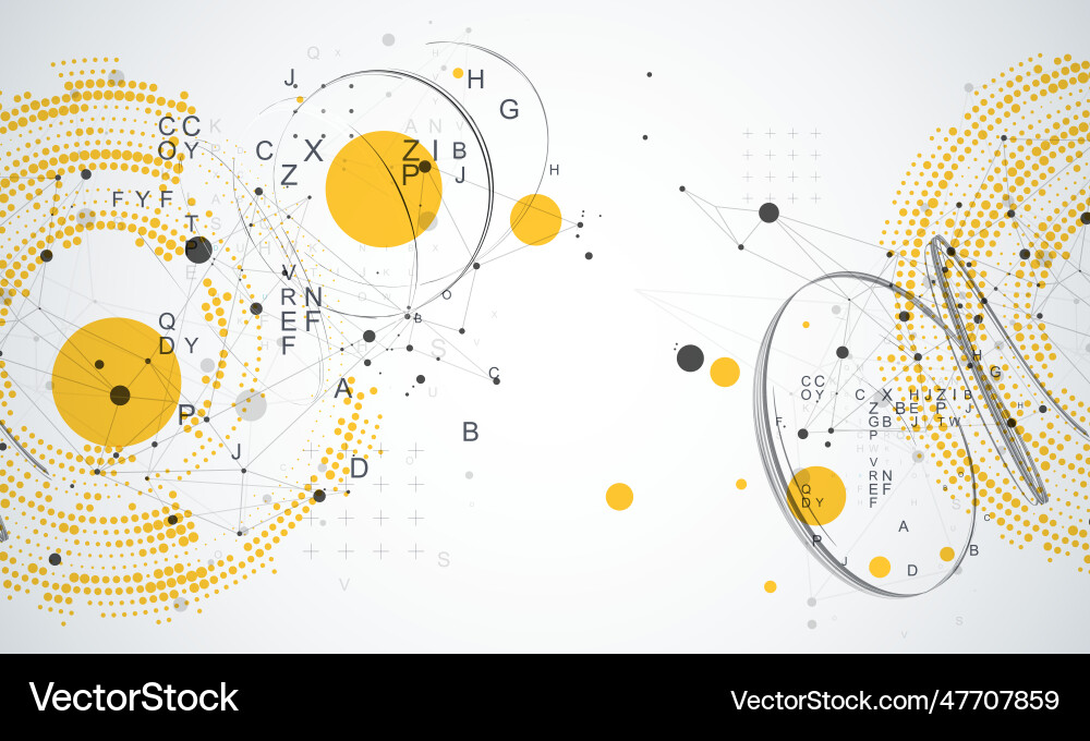 Halftone science background with connecting dots Halftone science background with connecting dots vector image