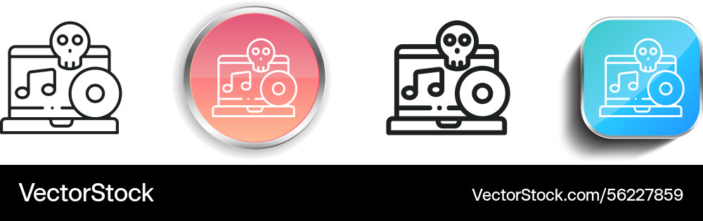 Malware icon thin linear regular and button style vector image