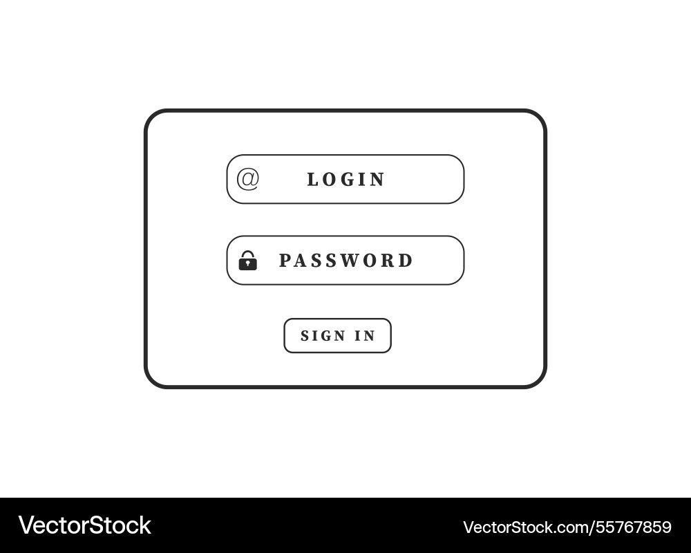 Simple user login page with username vector image