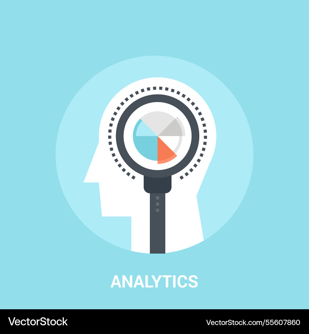 Analytics flat icon design concept Vector Image