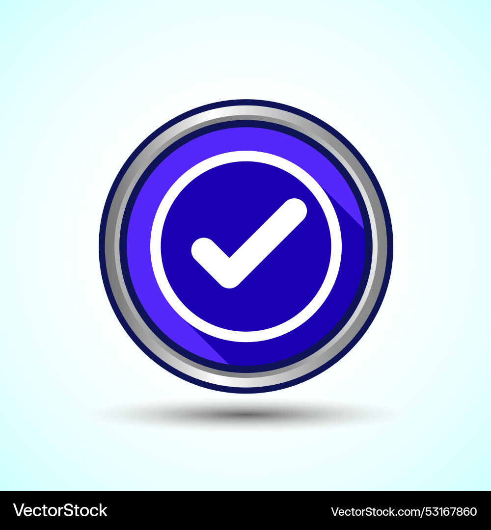 Check mark icon button set design tick symbol Vector Image