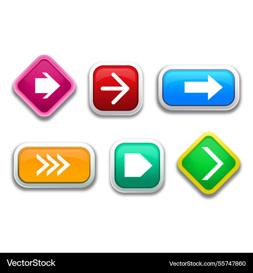 Collection of arrow buttons Vector Image
