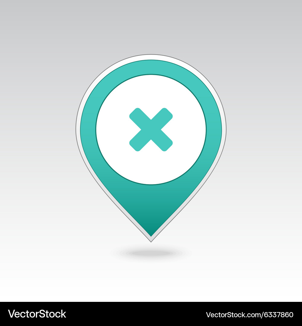 Delete pin map icon pointer markers Vector Image