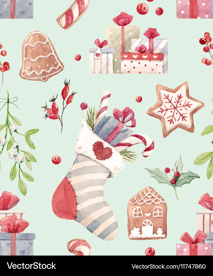 Festive Christmas Pattern Vector Image