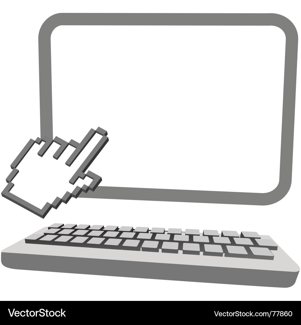 Hand Cursor on Desktop vector image