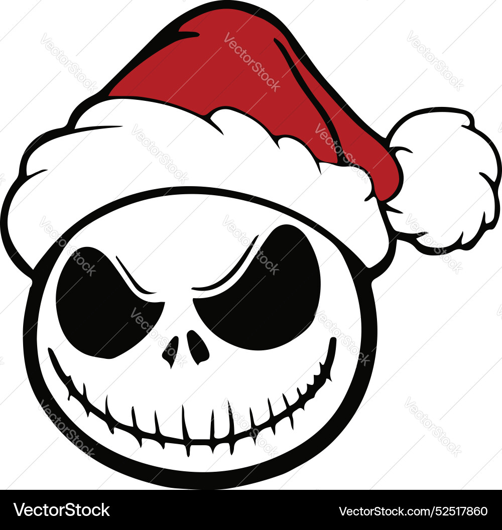 Jack Skellington Christmas Skull SVG Vector Image