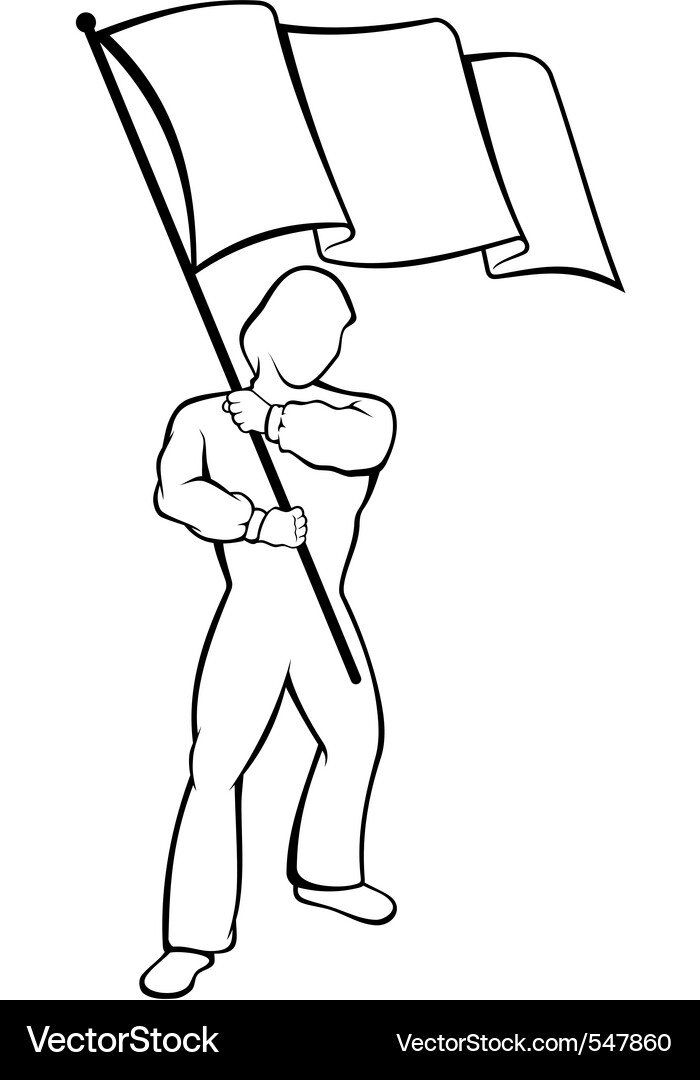Man with flag Vector Image